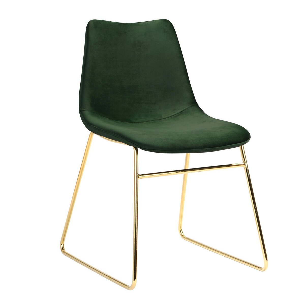 Rendez vous déco Lot de 2 chaises en velours noir et pieds en métal doré - Gaspard