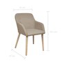 Voir la diapositive 6 : VIDAXL Chaises a manger lot de 2 beige tissu et chene massif