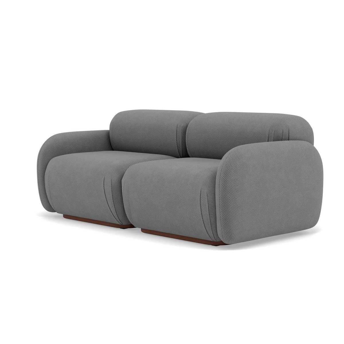 LISA DESIGN Penelope - canapé droit modulable 2 places en velours texturé