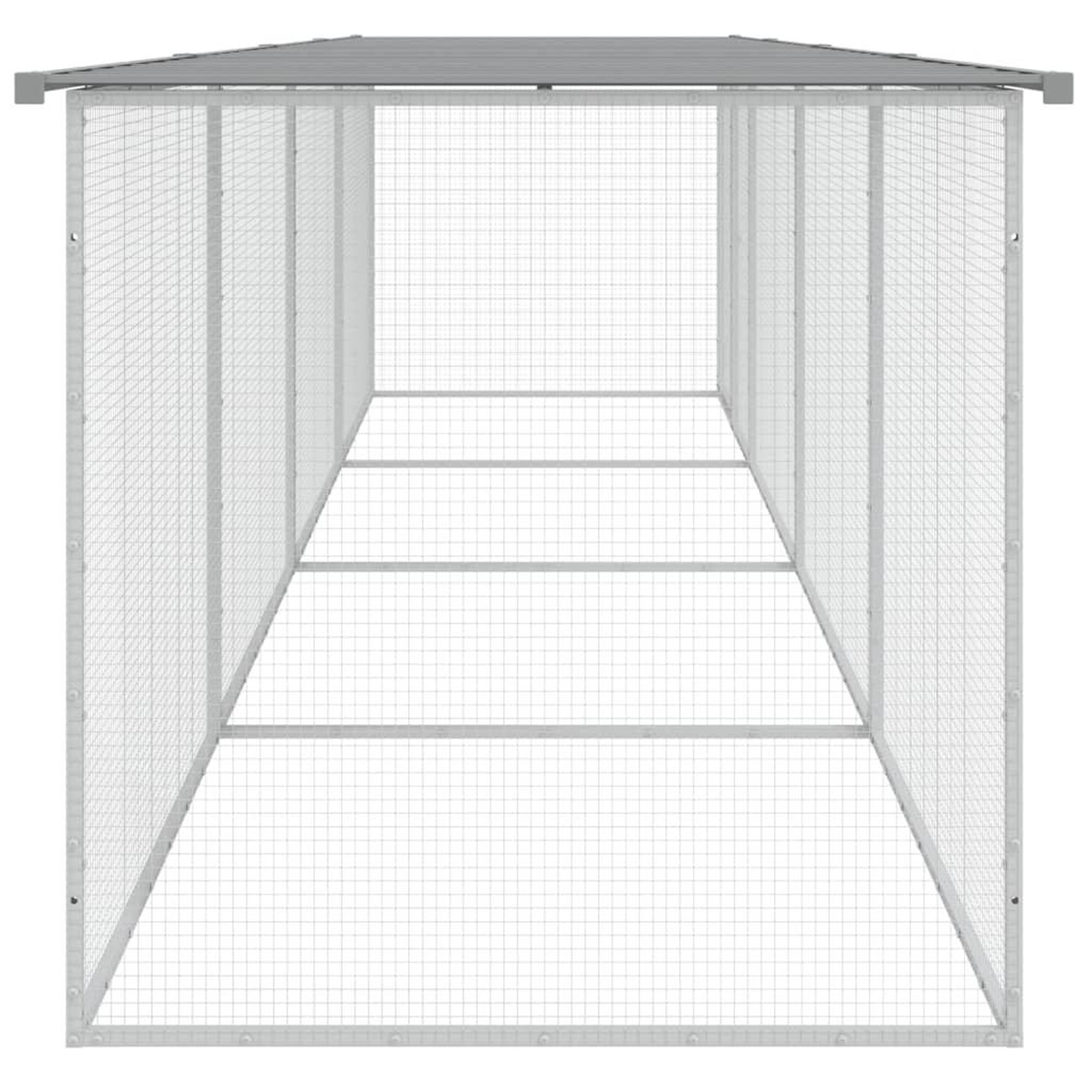 Voir la diapositive 4 : VIDAXL Poulailler avec toit gris clair 403x98x90 cm acier galvanise