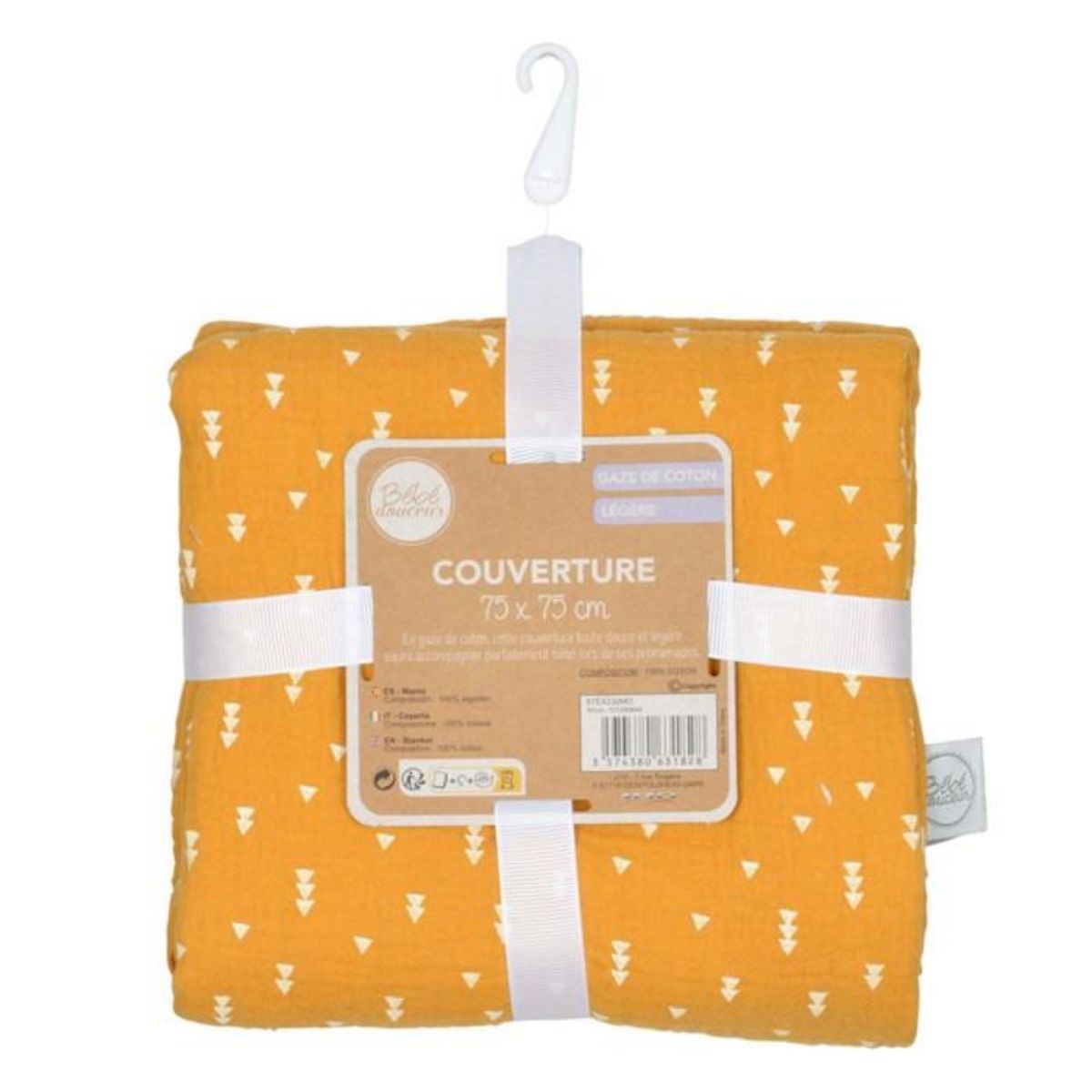 Paris Prix Couverture pour Bébé  Coton  75x75cm Moutarde