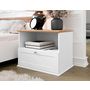 Voir la diapositive 5 : BEST MOBILIER Francesco - table de chevet - effet bois et blanc - 62 cm