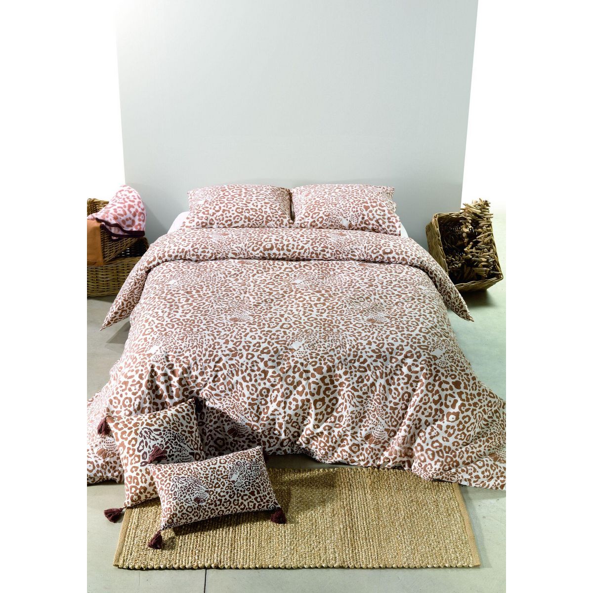 Les Ateliers du Linge Parure housse de couette 100% coton 57fils-jag sable