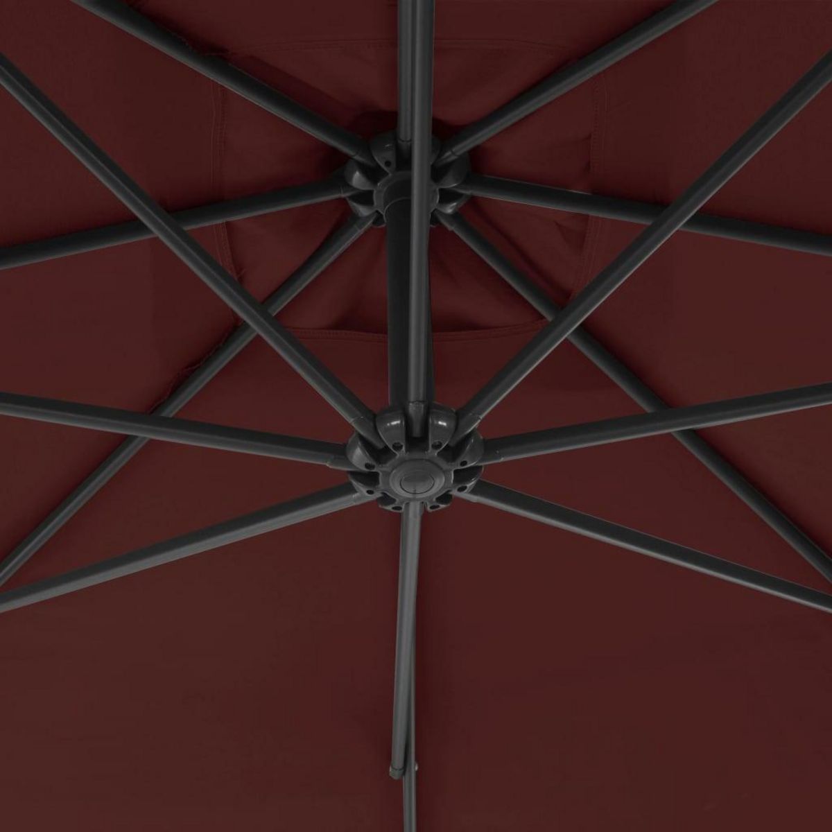 VIDAXL Parasol de jardin en porte-a-faux mat en acier rouge bordeaux