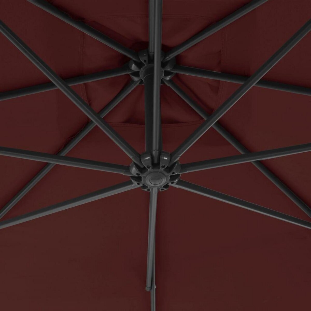 VIDAXL Parasol de jardin en porte-a-faux mat en acier rouge bordeaux