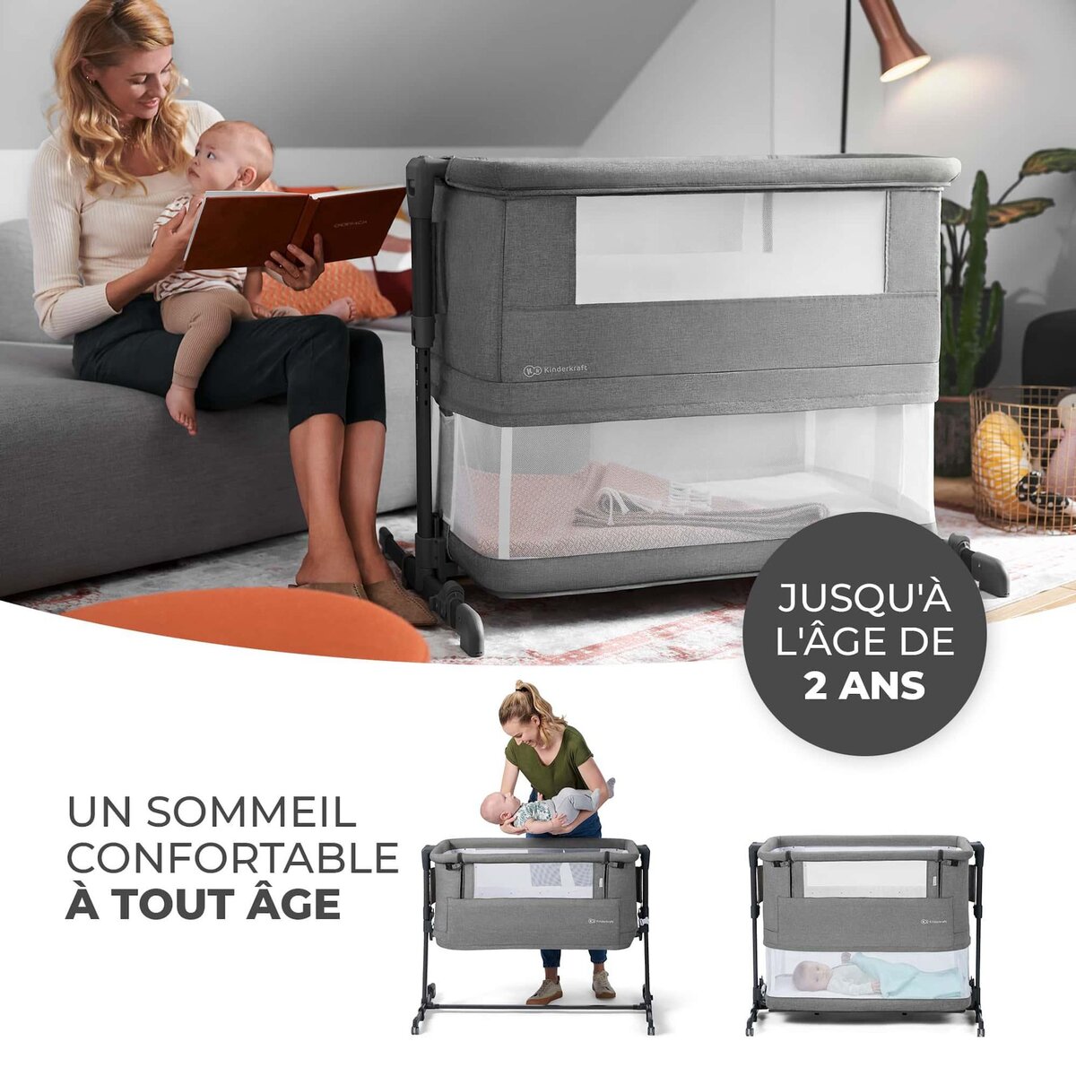 KINDERKRAFT Lit cododo neste bois pratique et confortable