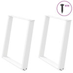 VIDAXL Pieds de table a manger forme de U 2 pcs blanc 80x(72-73) cm
