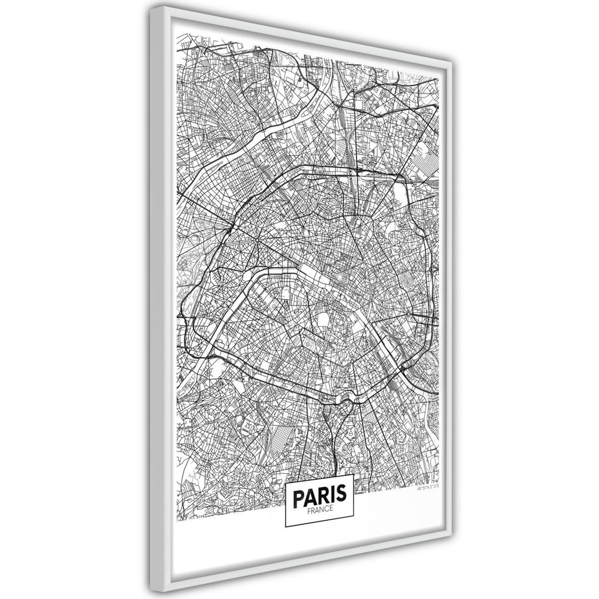 Paris Prix Affiche Murale Encadrée  City Map Paris