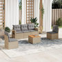 Voir la diapositive 1 : VIDAXL Salon de jardin avec coussins 6pcs melange beige resine tressee
