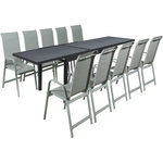 Habitat et Jardin Salon de jardin repas  Lagos  - 200/320 x 105 x 76 cm - 10 chaises - Gris clair
