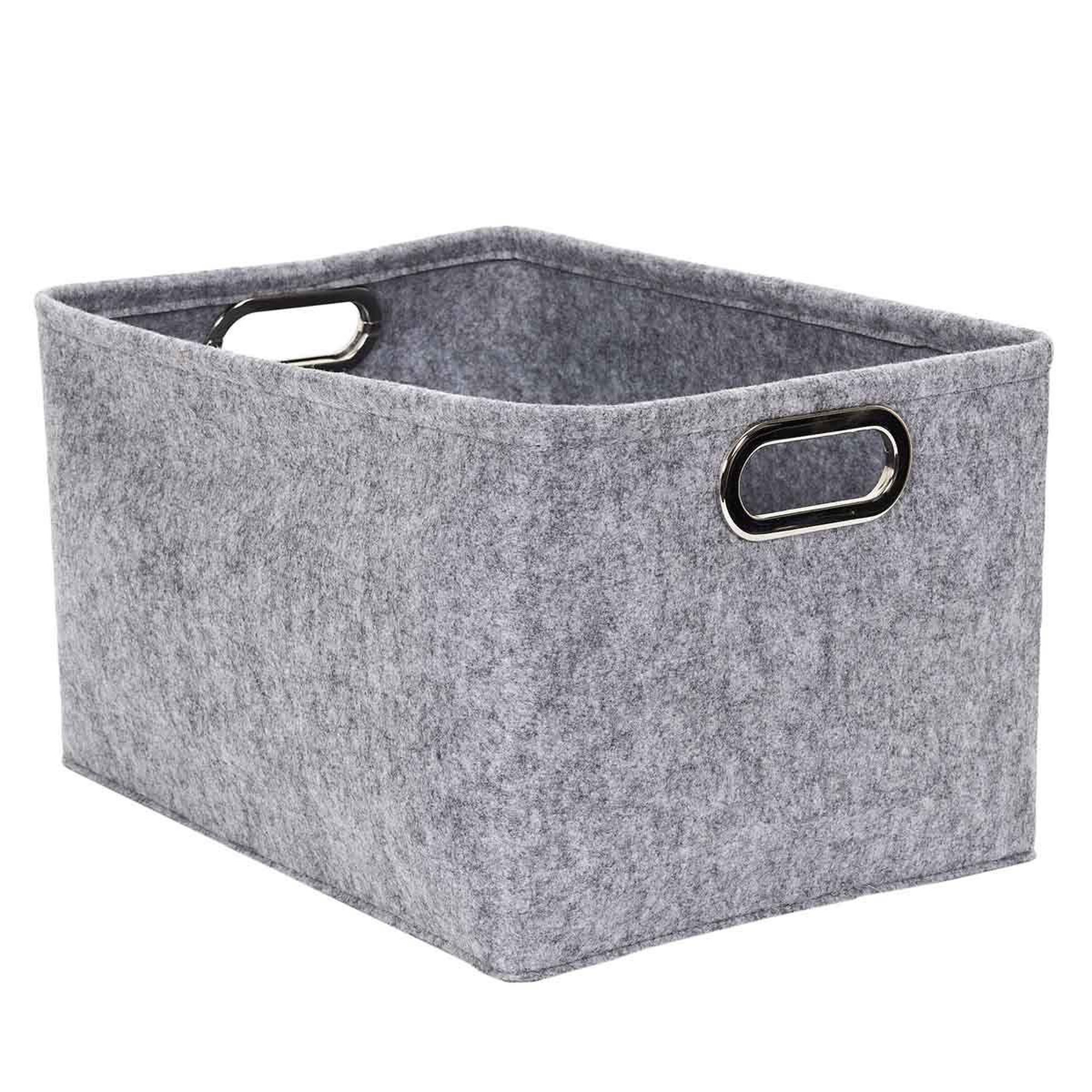 Voir la diapositive 2 : The Home Deco Factory Lot de 2 Paniers de Rangement  Anses  40cm Gris