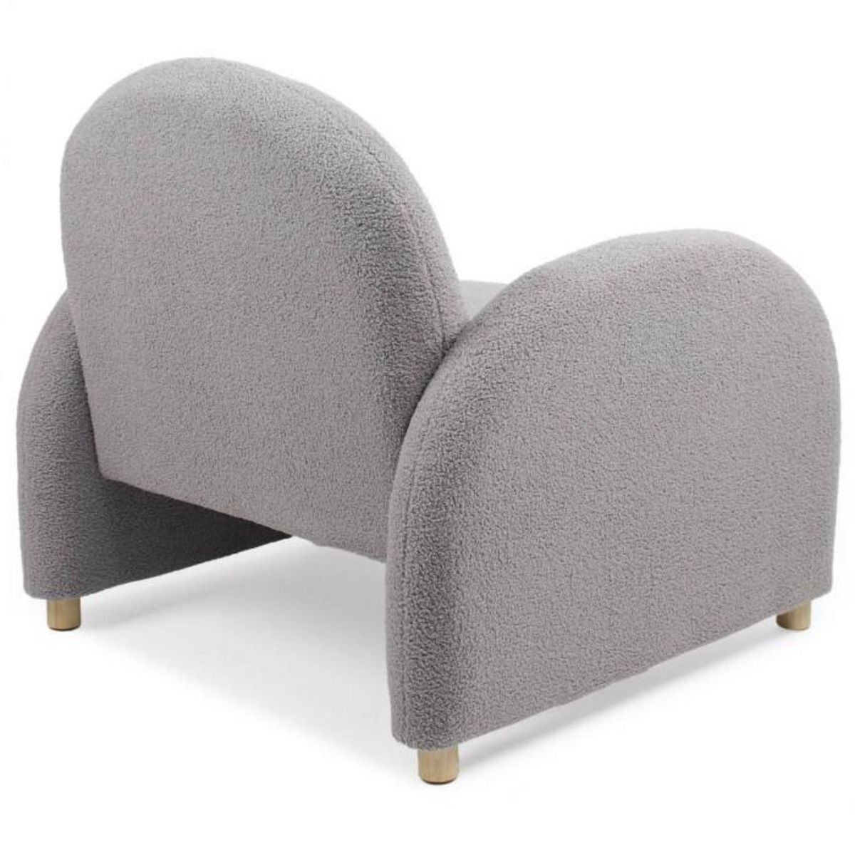 Paris Prix Fauteuil Club Bouclette  Jenna  85cm Gris