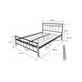 Voir la diapositive 3 : HomeStyle4U Design metal lit double 160 x 200 cadre de lit lattes bois neuf noir brun