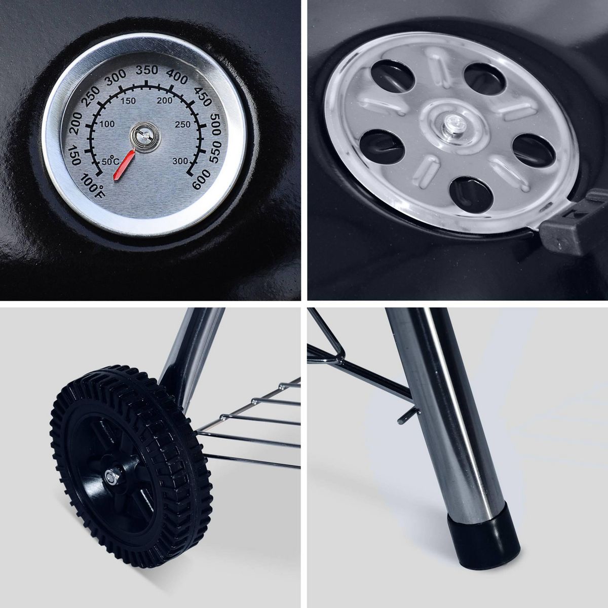 SWEEEK Barbecue charbon de bois Georges + cheminée d'allumage