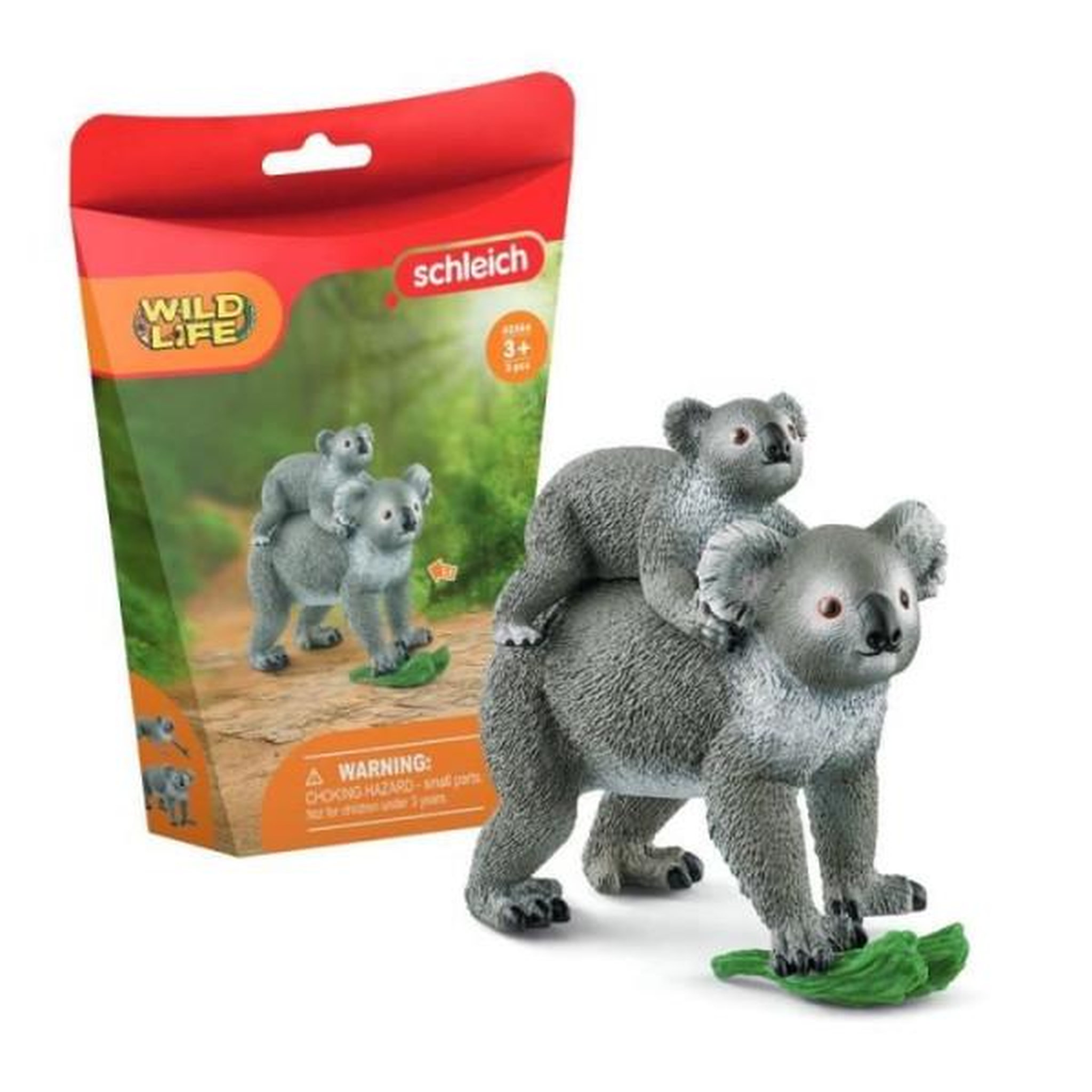 Schleich Figurine Maman et Bébé Koala, pour enfants des 3 ans, 13,6 x 5,8 x 19,2 cm -Schleich 42566 WILD LIFE