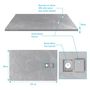 Voir la diapositive 4 : Aurlane Receveur pour douche à l'italienne extra plat aspect ardoise gris 80x120 cm - STONE 2