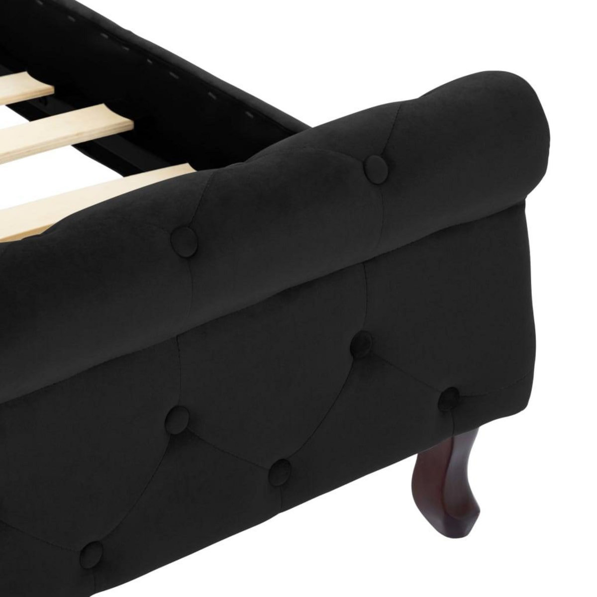 VIDAXL Cadre de lit Noir Velours 100 x 200 cm