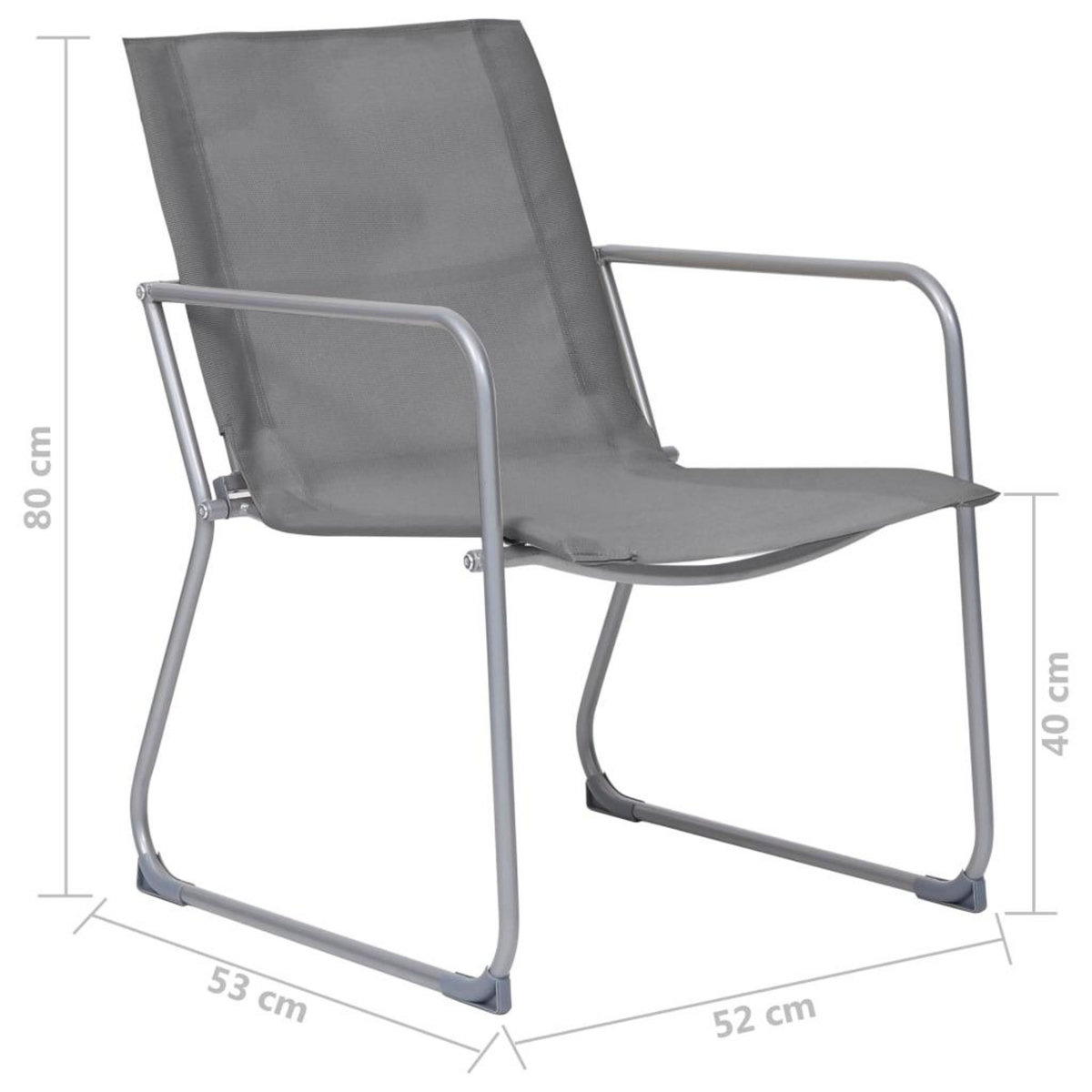 VIDAXL Salon de jardin 4 pcs Tissu et acier Gris