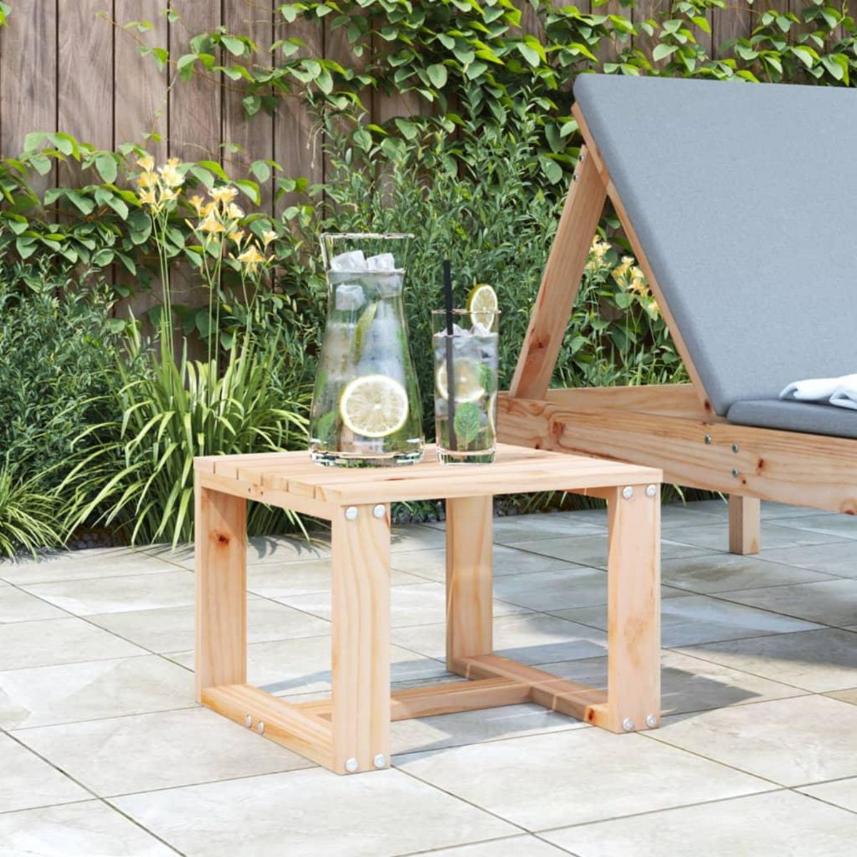 VIDAXL Table d'appoint de jardin 40x38x28,5 cm bois massif de pin