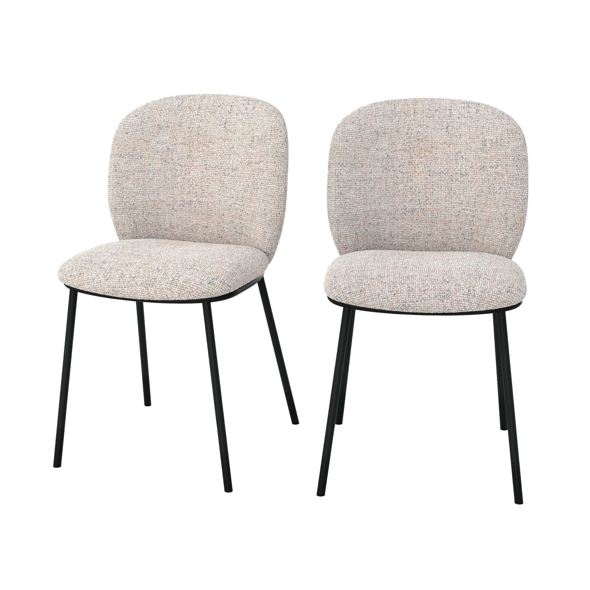 MAISON PAVANE Lot de 2 chaises en tissu beige chiné-adèle
