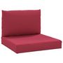 Voir la diapositive 2 : VIDAXL Coussins de palette lot de 2 rouge bordeaux tissu oxford