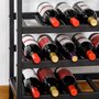 HOMCOM Casier à vin avec étagères capacité 20 bouteilles - porte-bouteilles porte-verres style industriel dim. 50L x 32l x 100H cm - métal noir aspect bois vieilli