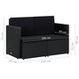 Voir la diapositive 6 : VIDAXL Canape de jardin a 2 places avec coussins Noir Resine tressee