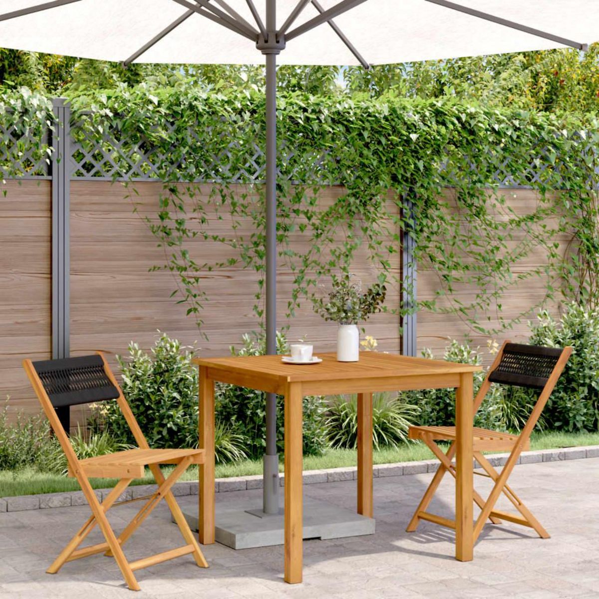 VIDAXL Chaises de bistrot lot de 2 noir bois d'acacia et corde