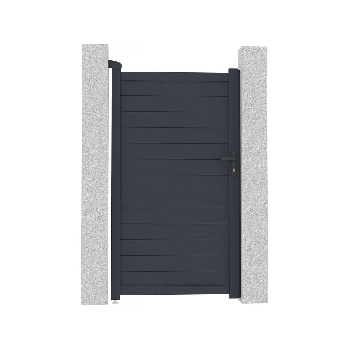 Habitat et Jardin Portillon aluminium  Marc  - 101.2 x 180.9 cm - Gris