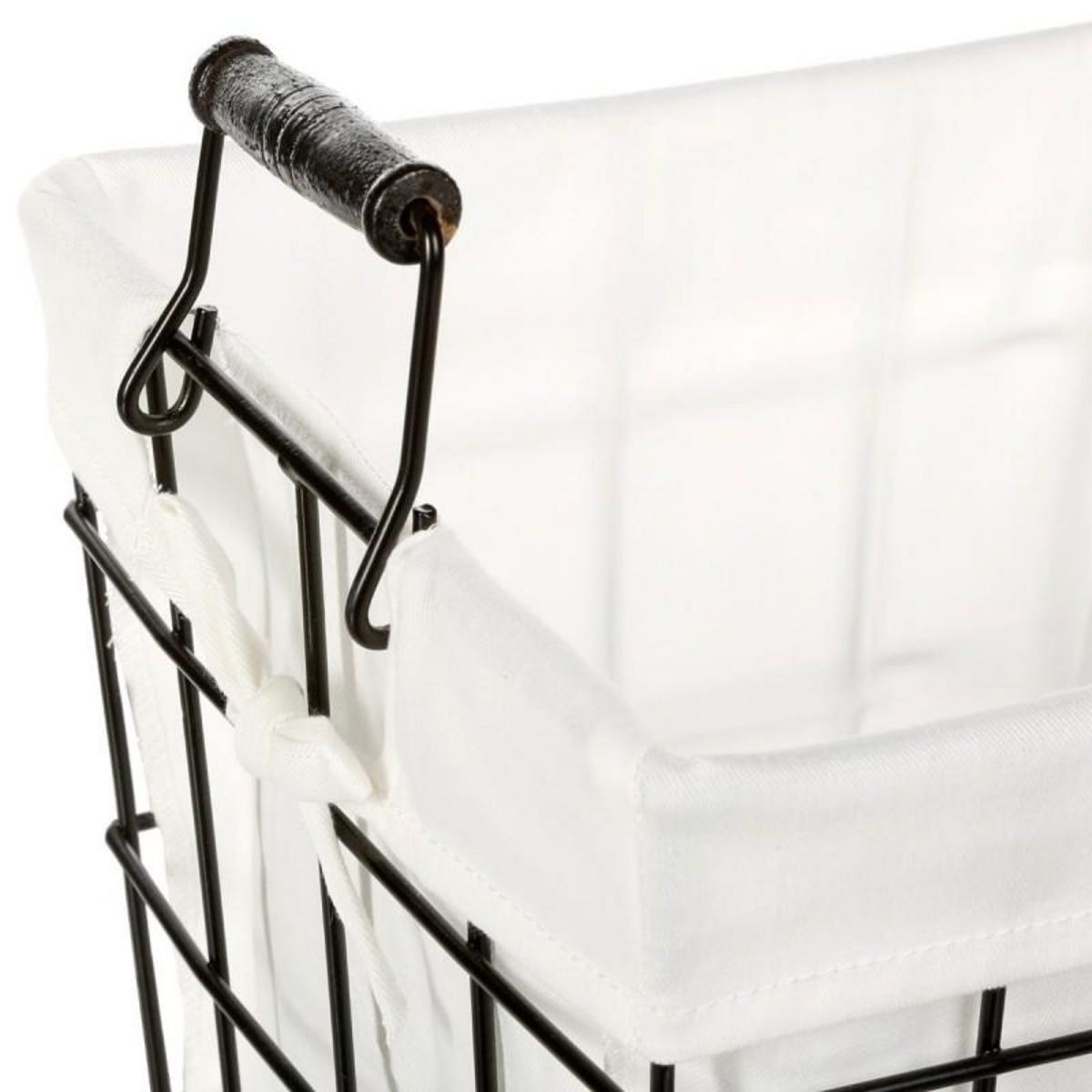  Lot de 5 Paniers Rectangulaire  Welcome Black  Blanc