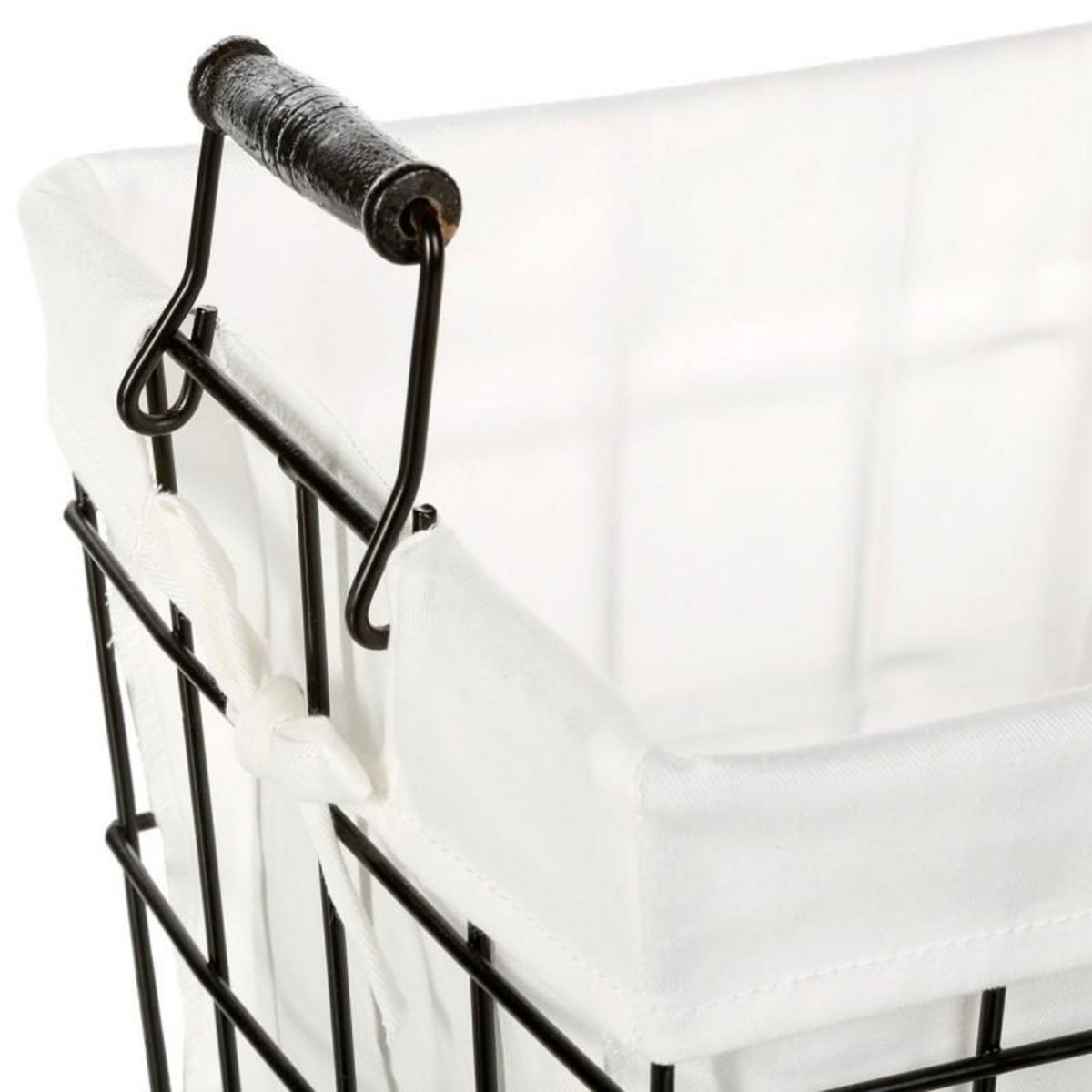  Lot de 5 Paniers Rectangulaire  Welcome Black  Blanc