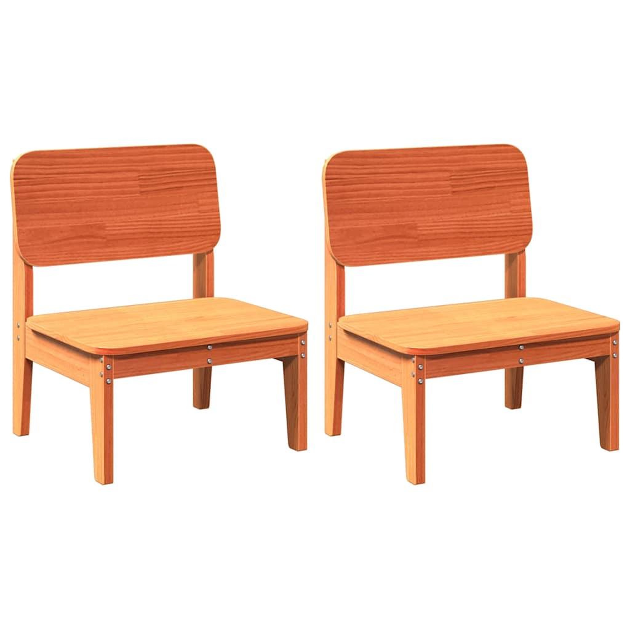 Voir la diapositive 2 : VIDAXL Chaises de jardin lot de 2 cire marron 60x52,5x72 cm