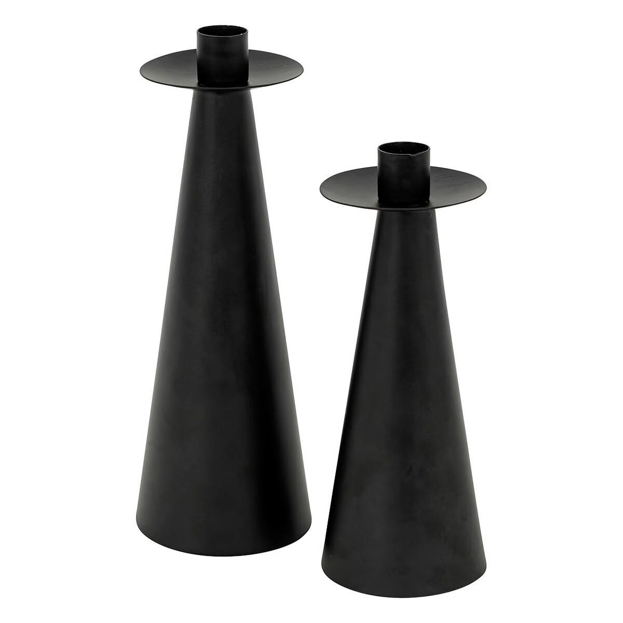 Voir la diapositive 1 : ATMOSPHERA Lot de 2 bougeoirs en métal  automne  24cm noir