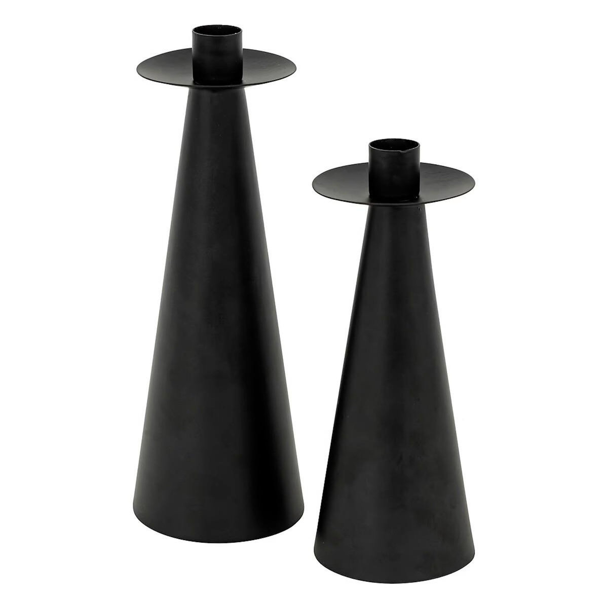 ATMOSPHERA Lot de 2 Bougeoirs en Métal  Automne  24cm Noir