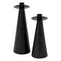 Voir la diapositive 1 : ATMOSPHERA Lot de 2 Bougeoirs en Métal  Automne  24cm Noir