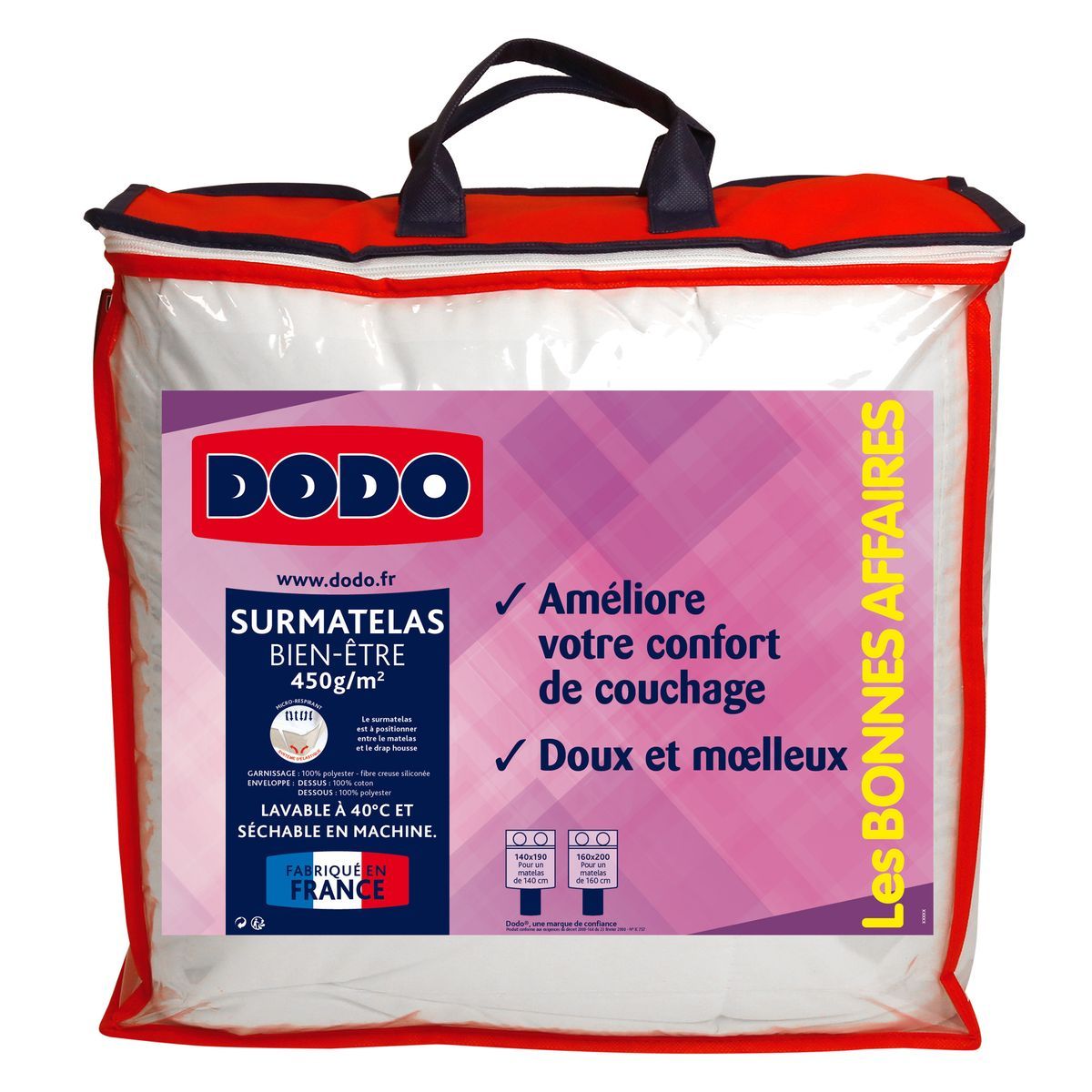 DODO Surmatelas BIEN ÊTRE 