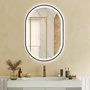 Voir la diapositive 2 : HOMCOM Miroir salle de bain LED design ovale 50 x 70 cm anti-buée dimmable tactile réglable verre trempé alu noir