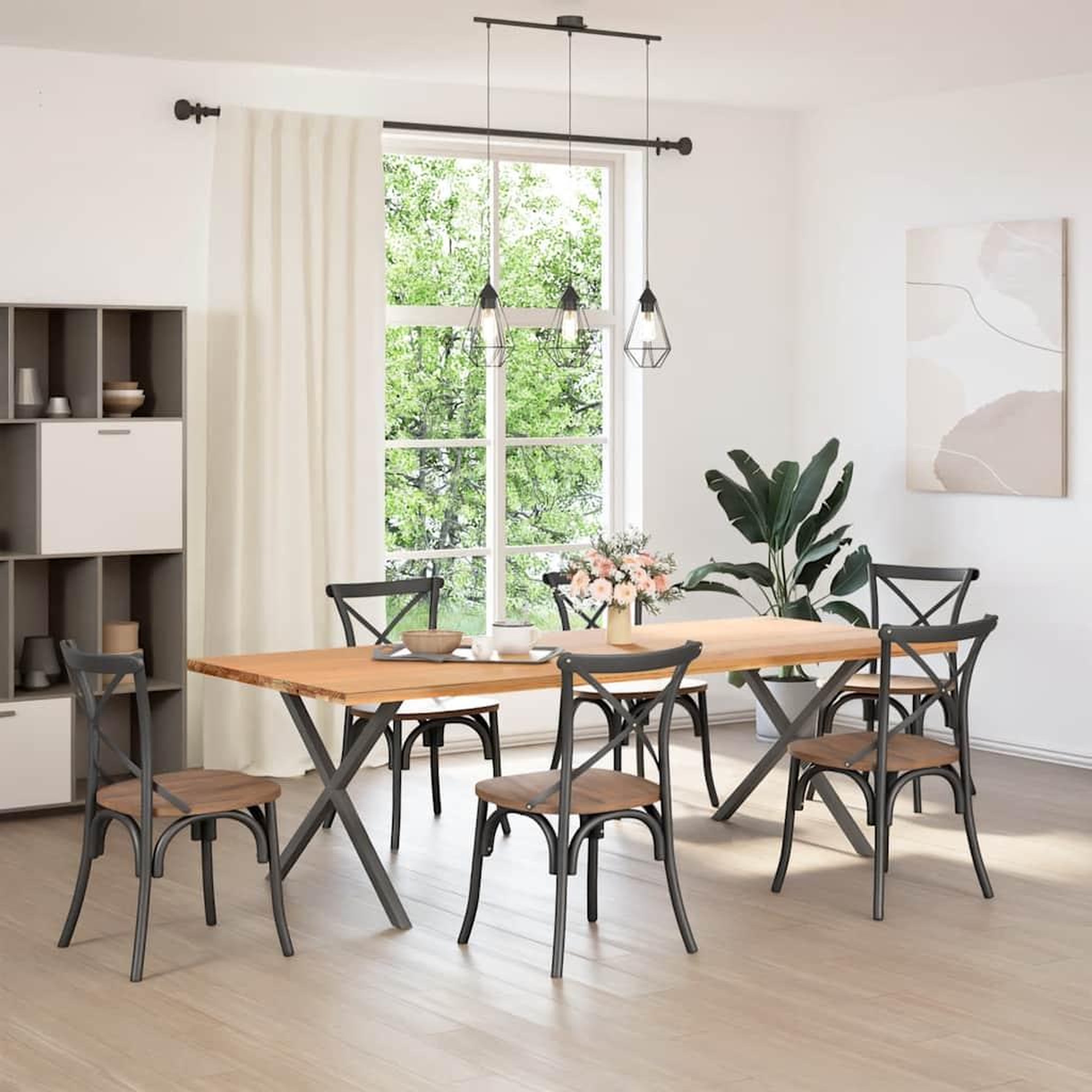 Voir la diapositive 2 : VIDAXL Pieds de table a manger forme de X 2 pcs 90x(72-73) cm acier
