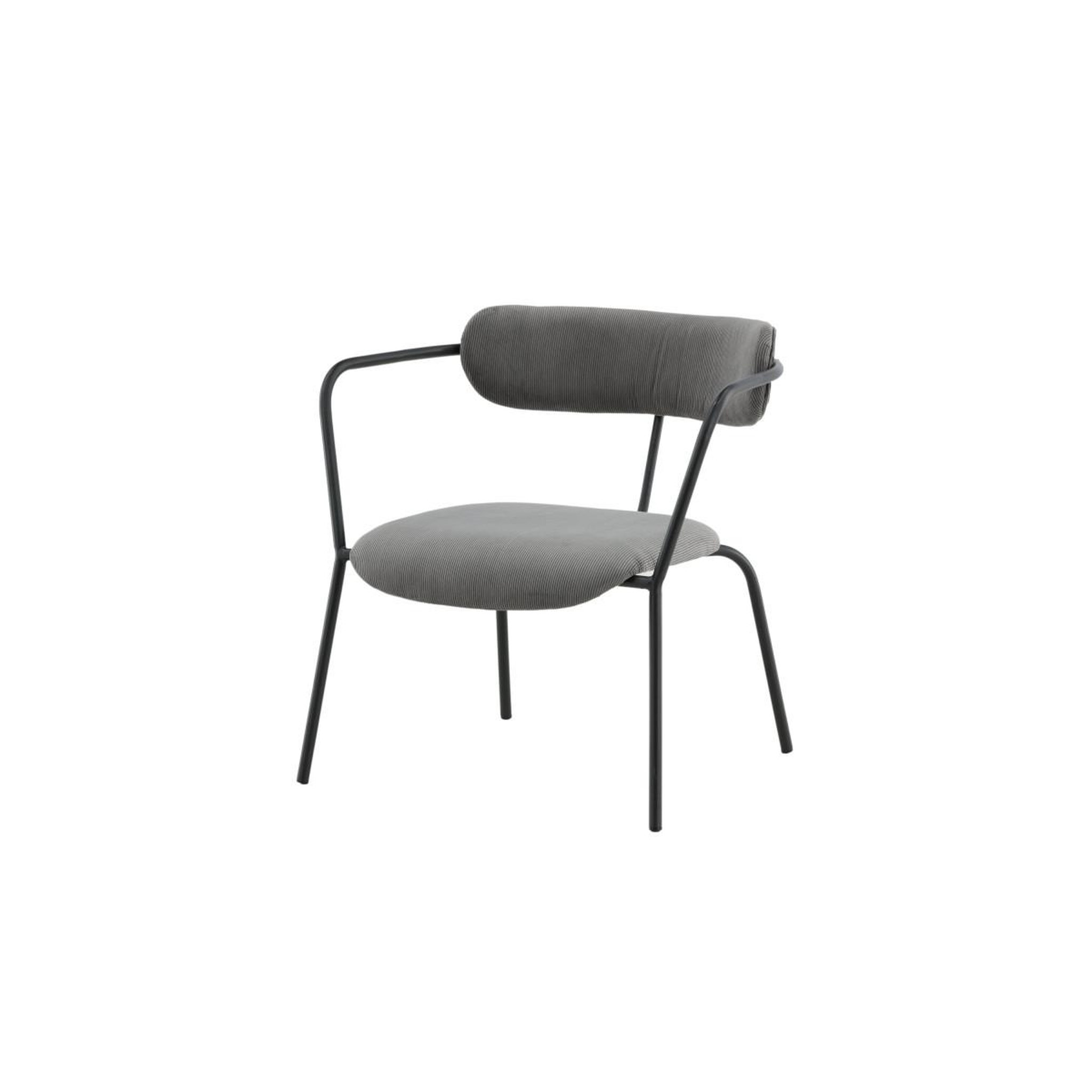 Voir la diapositive 6 : Paris Prix Fauteuil Design Velours Côtelé  Duffy  69cm Gris