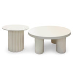 Paris Prix Lot de 2 Tables Basses Rondes  Ericka  80cm Crème