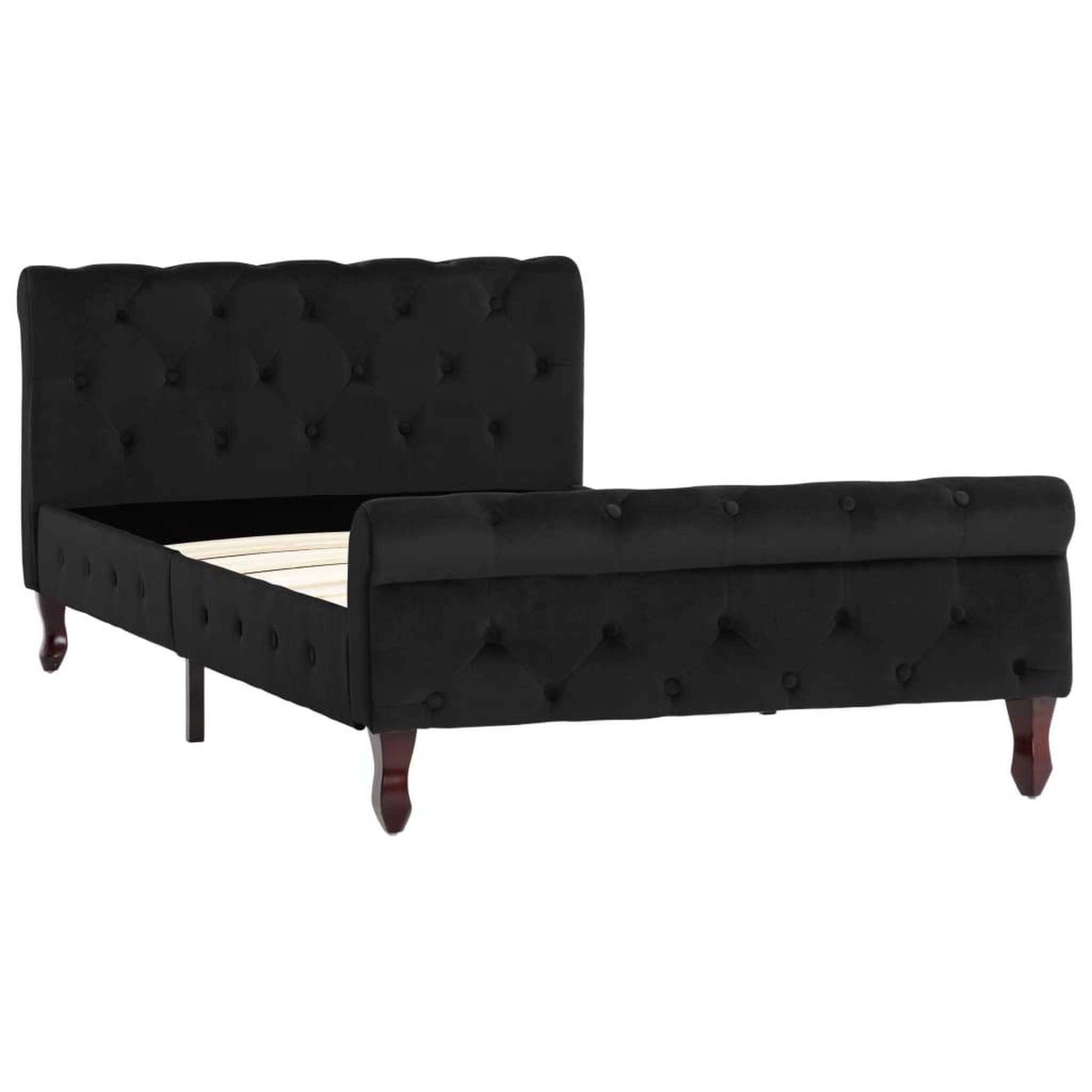 Voir la diapositive 2 : VIDAXL Cadre de lit Noir Velours 100 x 200 cm