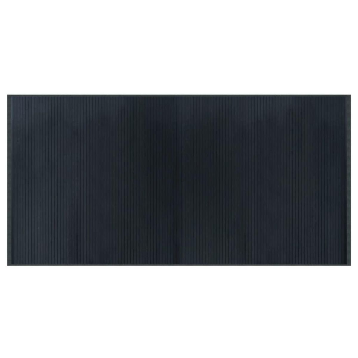 VIDAXL Tapis rectangulaire gris 100x200 cm bambou