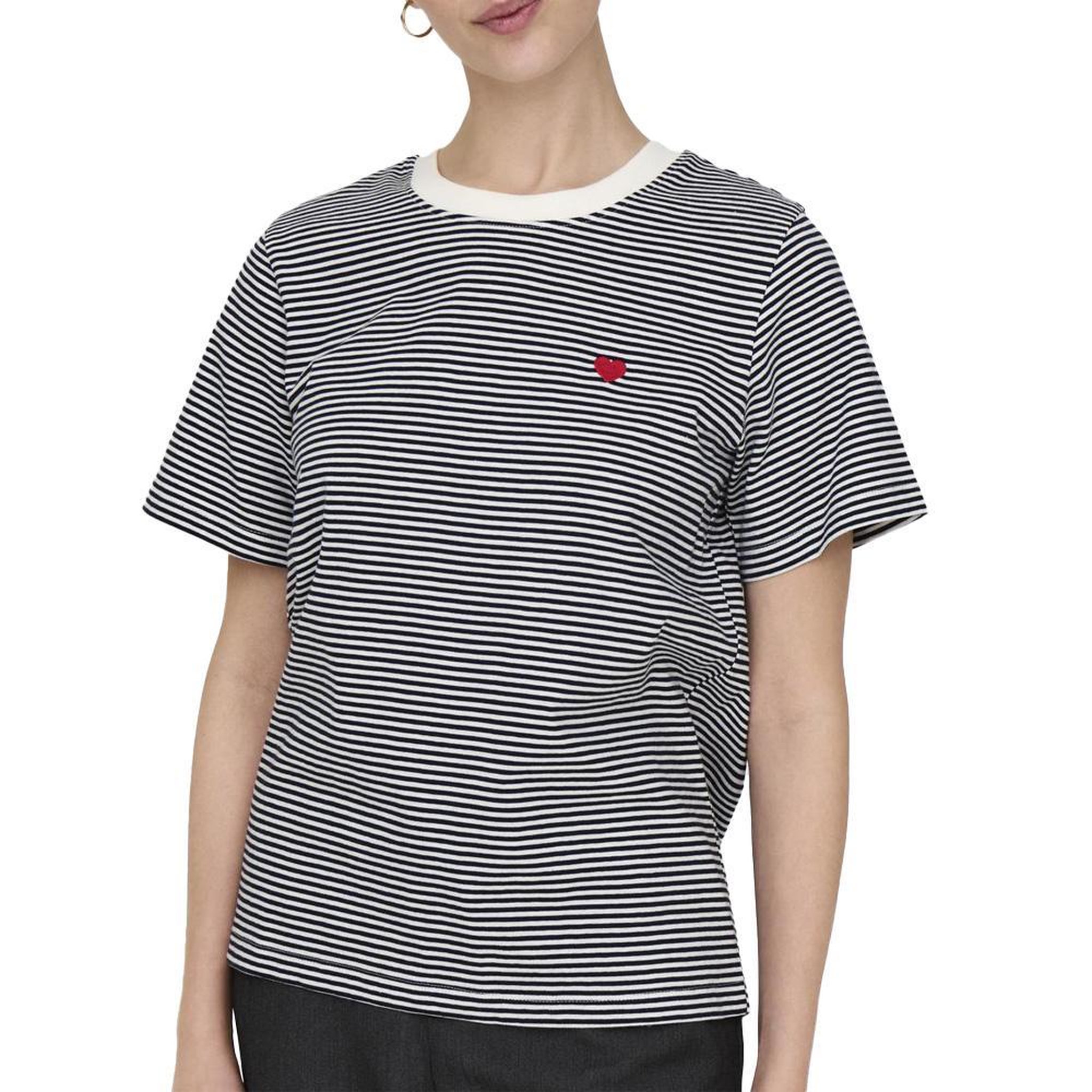 JACQUELINE DE YONG T-shirt Marine/Rayures Femme JDY Pisa. Coloris disponibles : Bleu