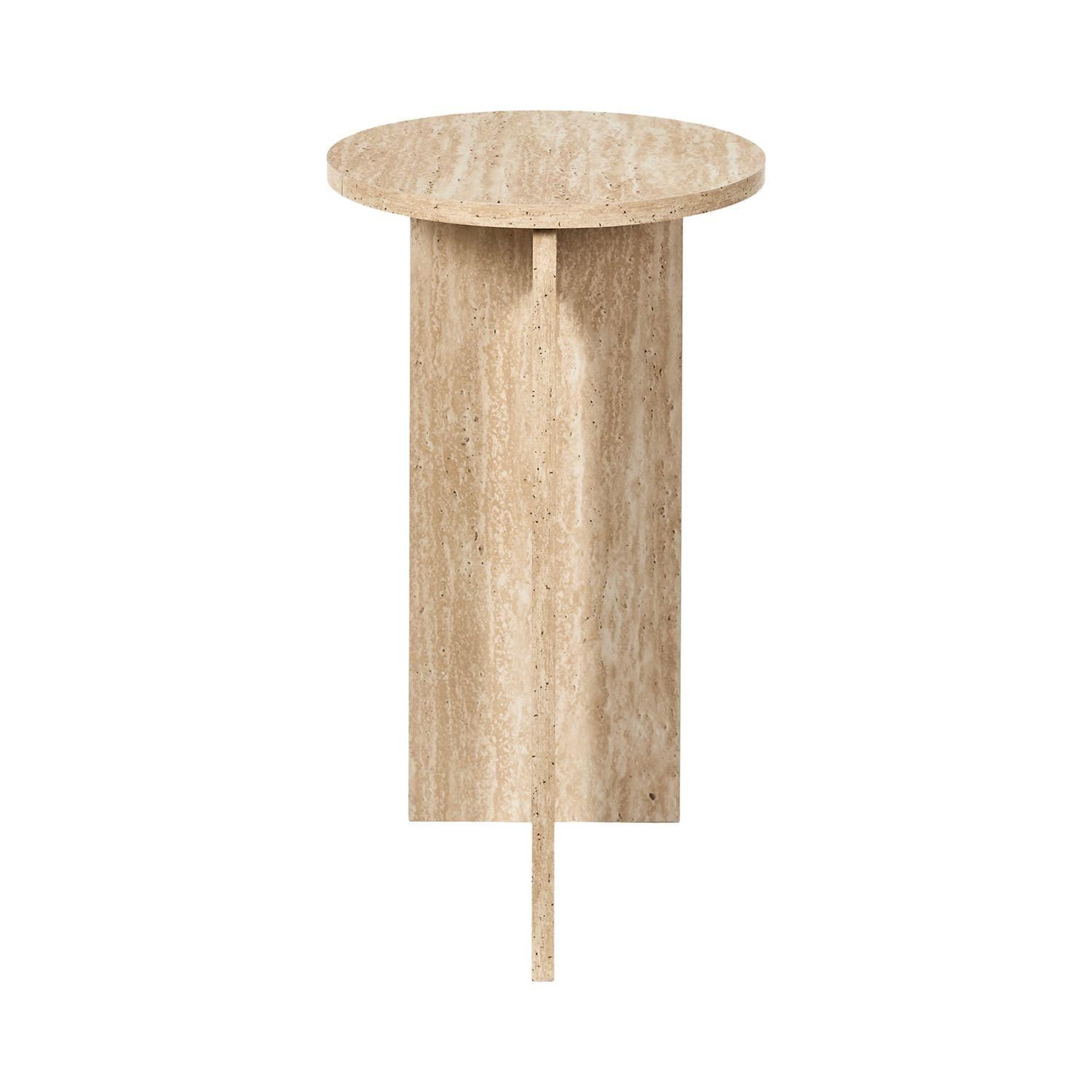 Voir la diapositive 4 : The Home Deco Factory Table d'appoint ronde effet travertin pietra - d.30 cm - beige