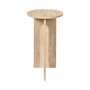 Voir la diapositive 4 : The Home Deco Factory Table d'appoint ronde effet travertin PIETRA - D.30 cm - Beige