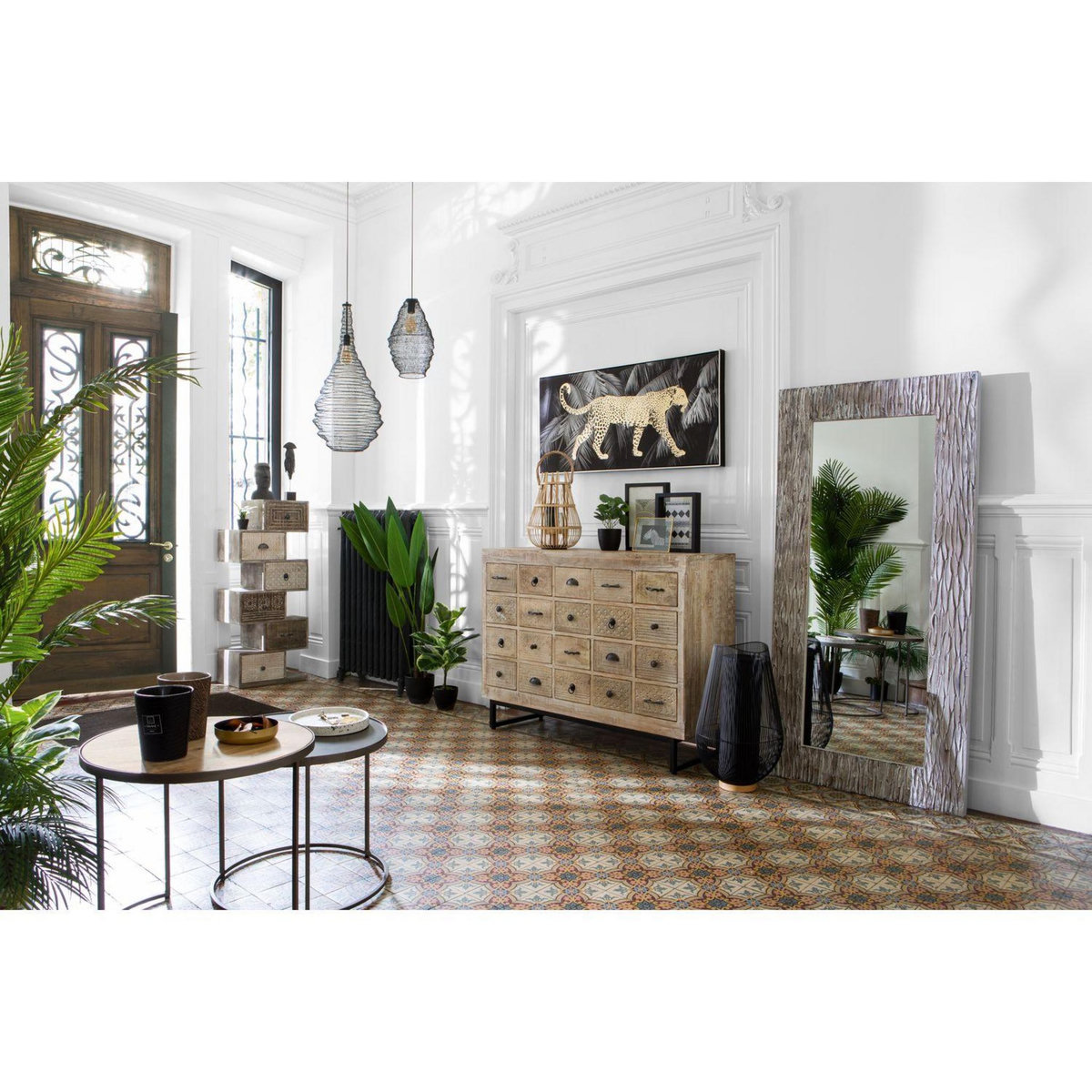 ATMOSPHERA Chiffonnier 6 tiroirs Ajay - Beige et noir