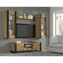 Voir la diapositive 4 : BEST MOBILIER Pedro - vitrine suspendue - effet bois et noir - 125 cm