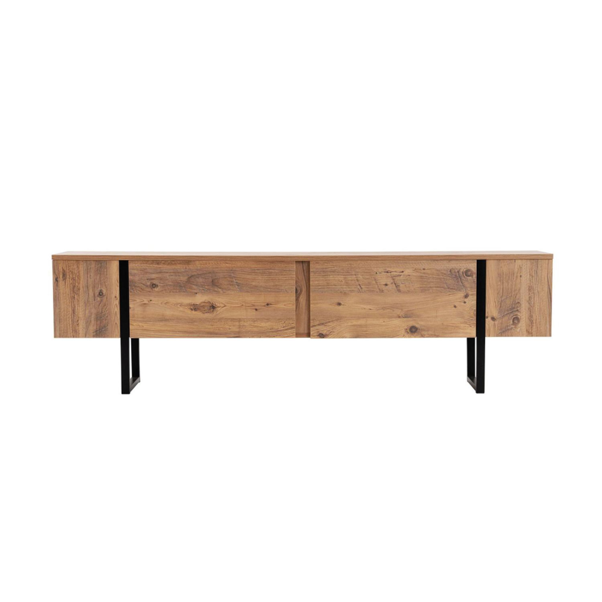 CONCEPT USINE Meuble tv industriel avec placards bois et noir 180cm moov