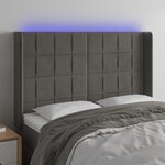 VIDAXL Tete de lit a LED Gris fonce 147x16x118/128 cm Velours
