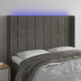 Voir la diapositive 1 : VIDAXL Tete de lit a LED Gris fonce 147x16x118/128 cm Velours